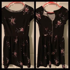 Black floral dress